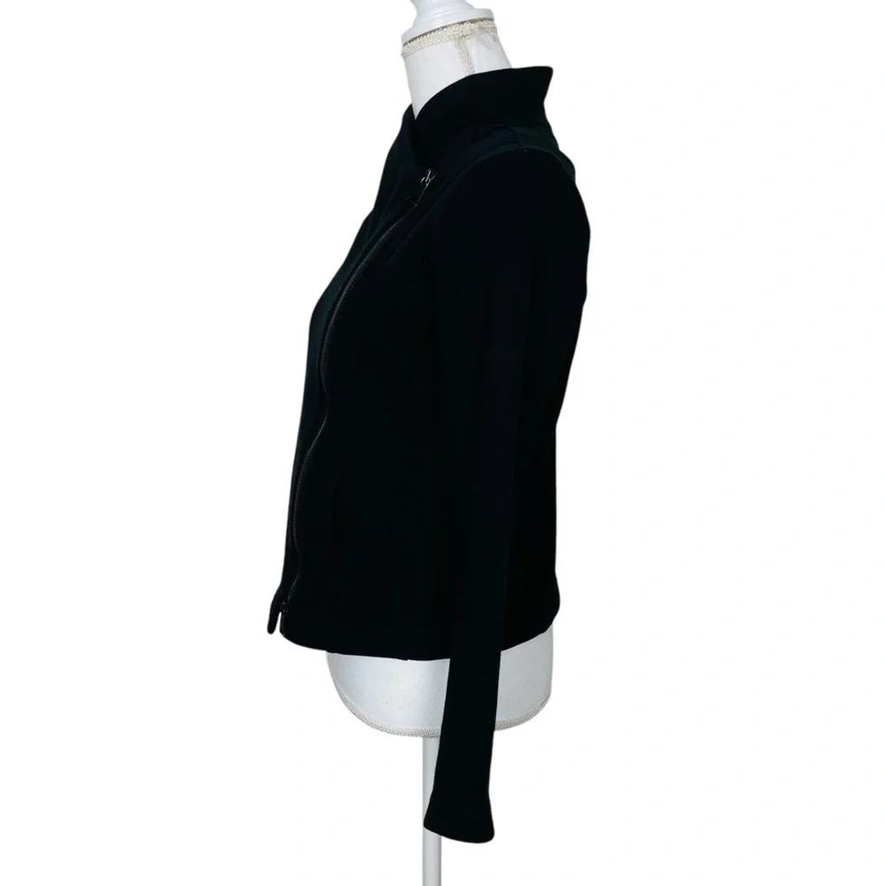 Vince Scuba Black Knit Moto Jacket Size Small - Picture 9 of 12